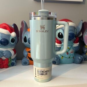 Stanley Light Aqua Travel Tumbler with Handle and Clear Lid